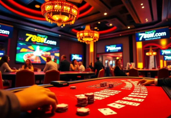 Blackjack action at 789f com online casino with elegant features, players enjoying a vibrant game atmosphere.