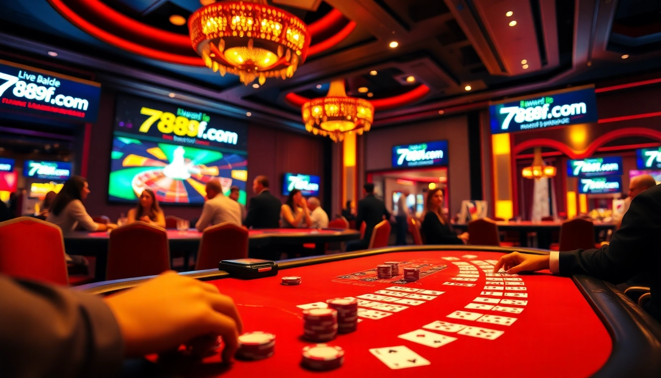 Blackjack action at 789f com online casino with elegant features, players enjoying a vibrant game atmosphere.