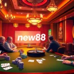 New88 offers thrilling poker games in a luxurious casino setting filled with vibrant action and excitement.